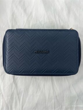 Missoni Navy Chevron Zip-Around Pouch